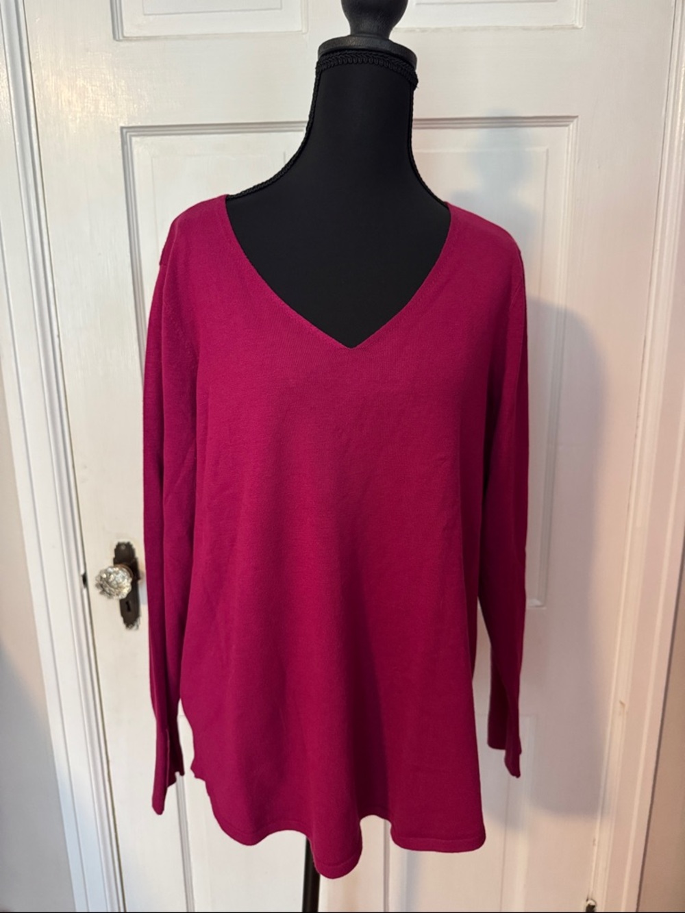 Chico's NWT Women's LS Pullover Sweater Orchid Flower Size Large